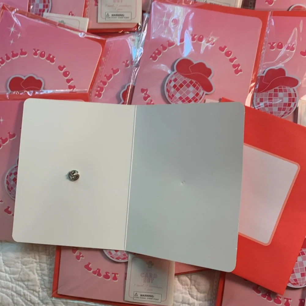 Last Disco 30 Pc blank note Card invitation W/Disco ball pin & Envelopes NEW
